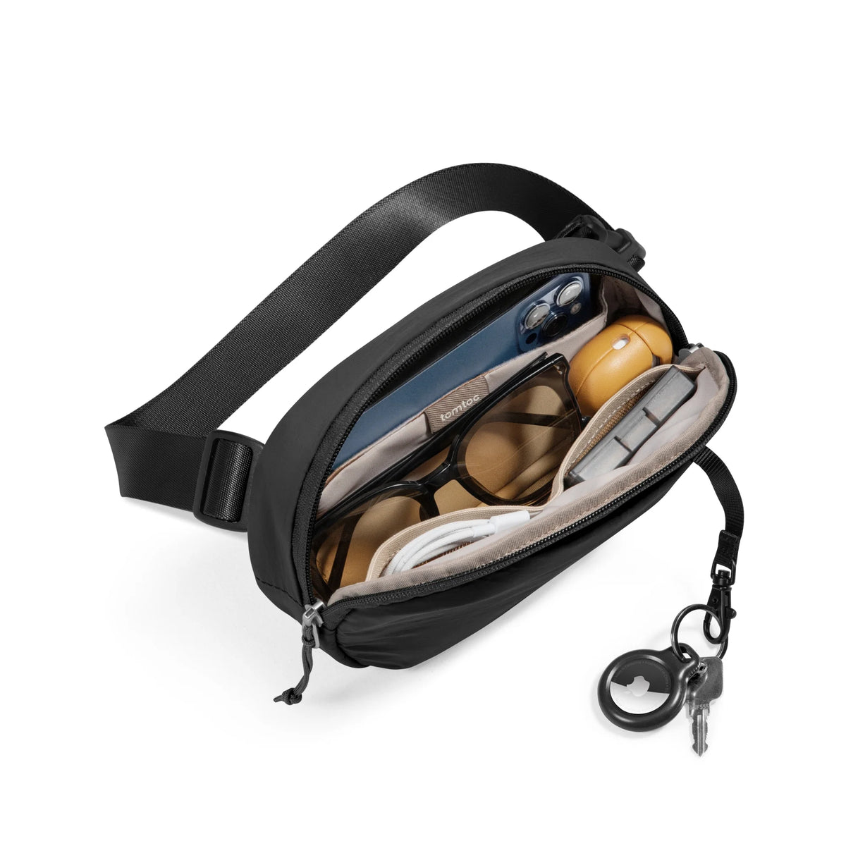 tomtoc women Slingbean Belt Bag (1.5L) - T32S1 in black colour