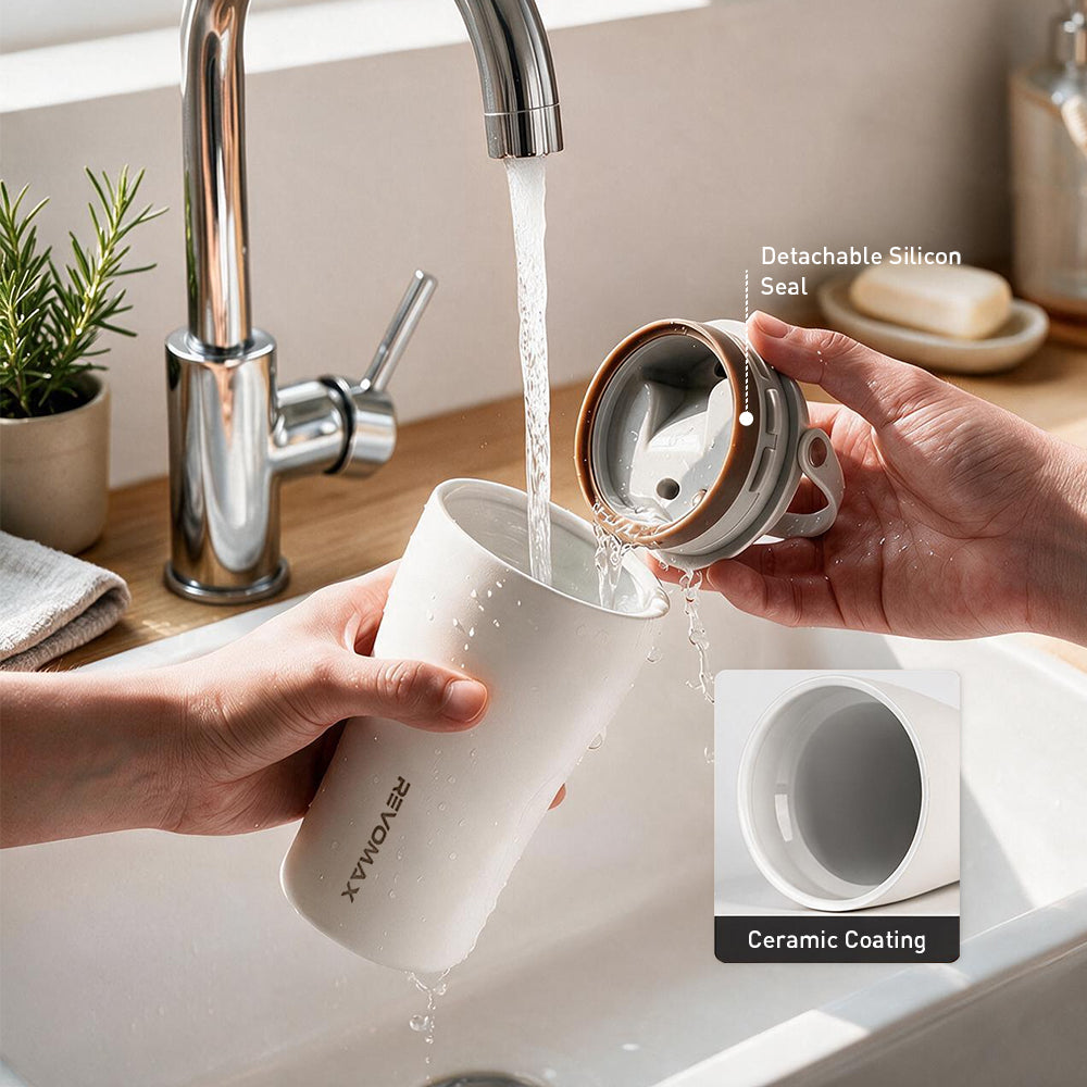 Revomax Ceramic Vacuum Insulated Coffee Mug (355ml)