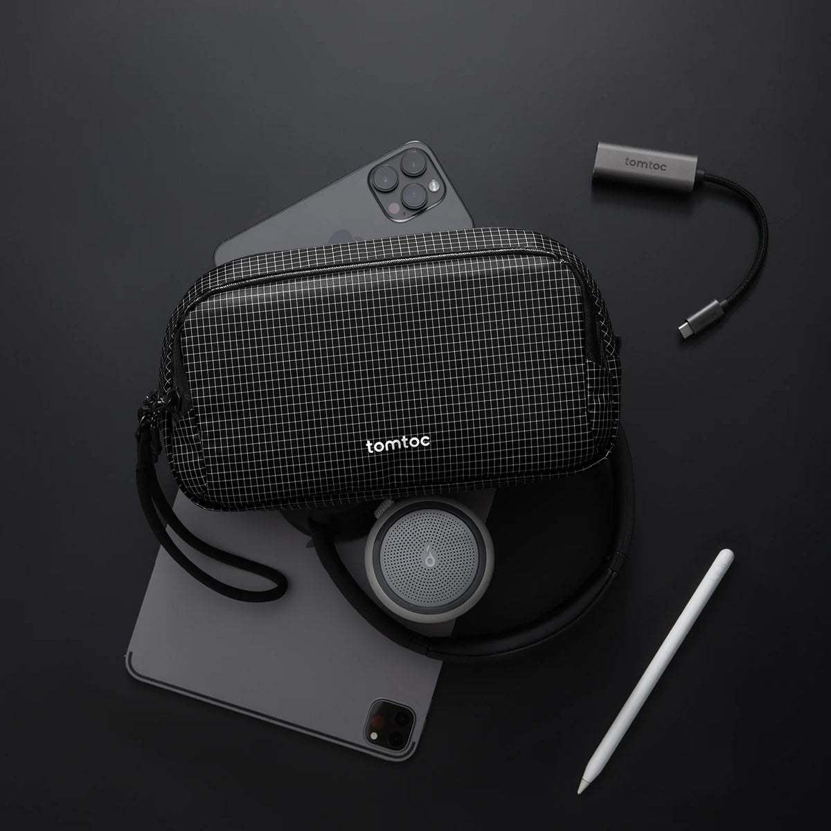 tomtoc T12M1D2_ProOrganiserPouch_Medium1.8L__black
