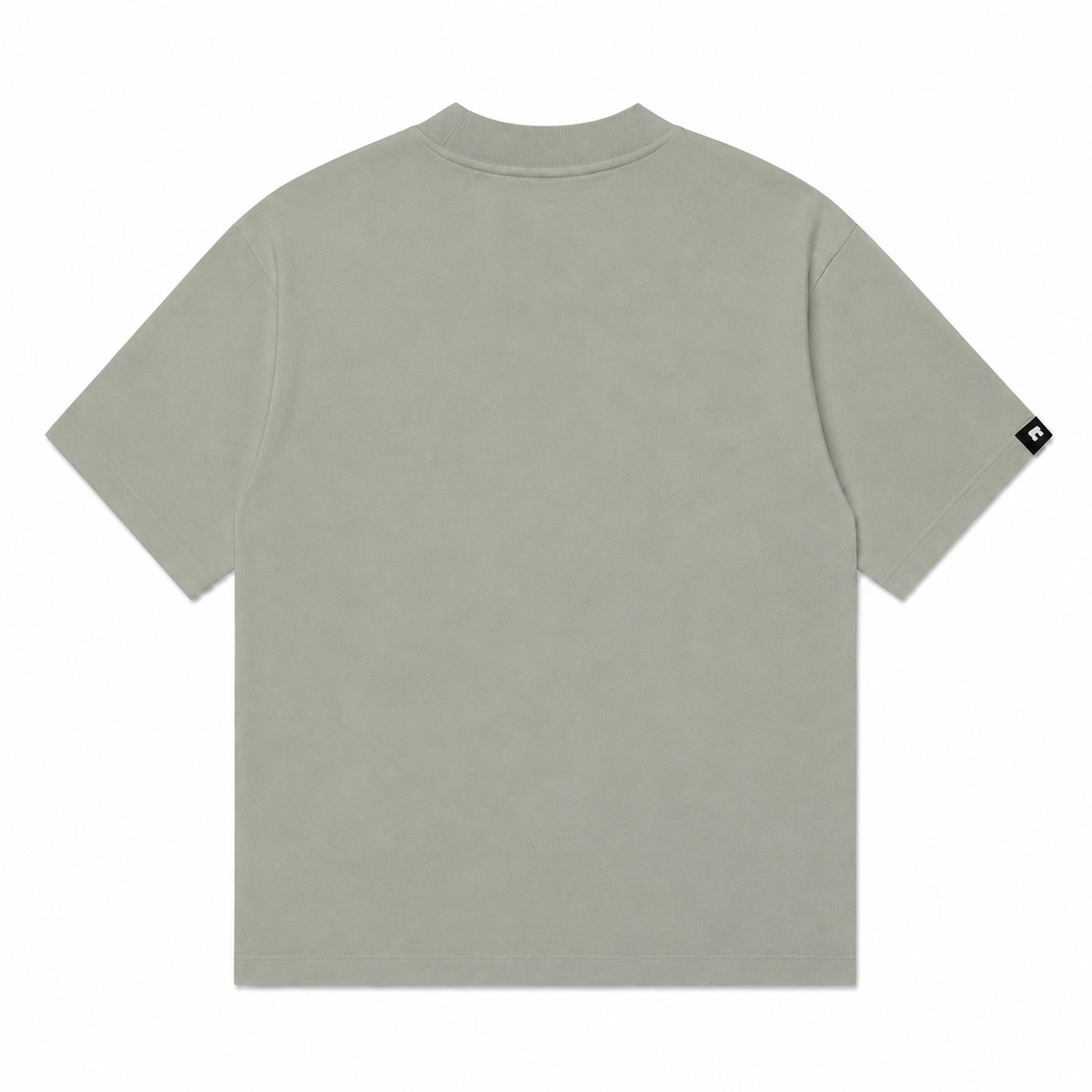 tomtoc Core unisex heavyweight cotton logo T-shirt in Khaki, back view