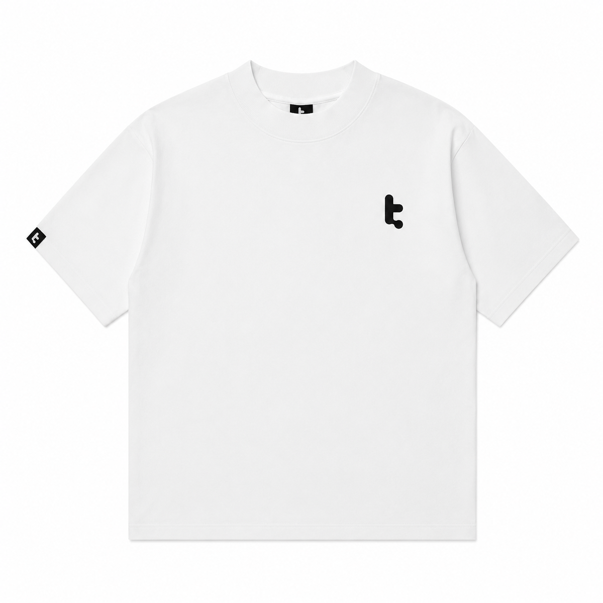 tomtoc Core unisex heavyweight cotton logo T-shirt in White, front view